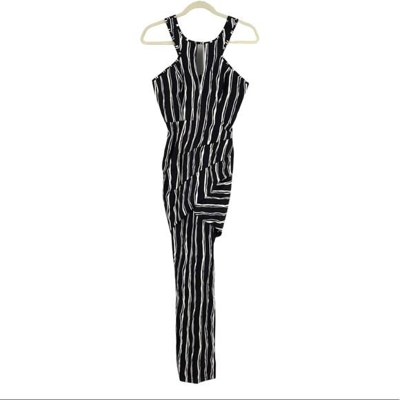 Lumier by Bariano XS Black White Striped Maxi Dress Open Side Sleeveless NWT - Picture 11 of 11